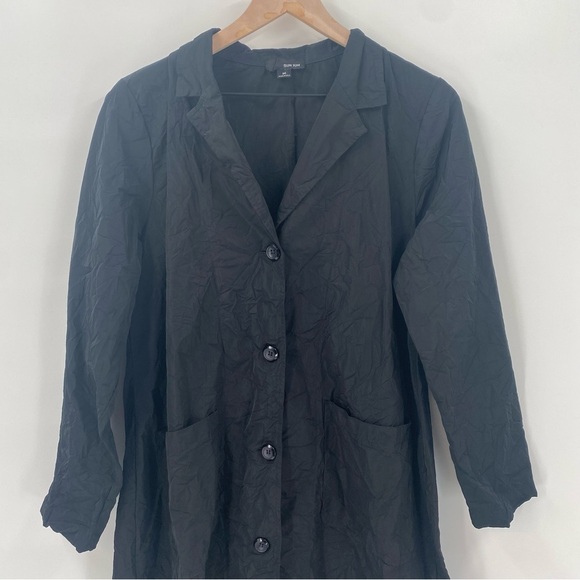 Sun Kim Black Button-Up Long Line Jacket Medium - Picture 3 of 5